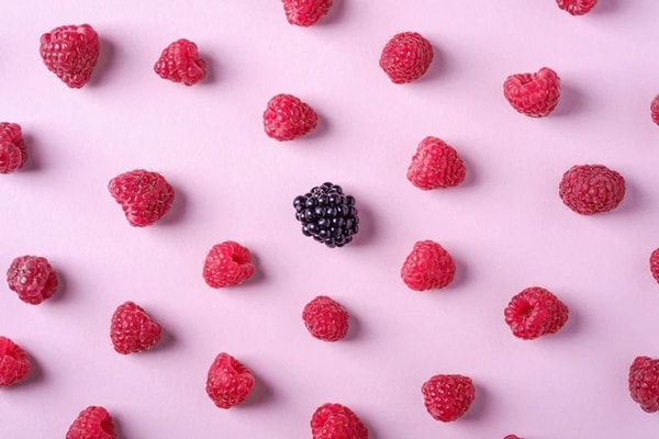 raspberries and blackberries