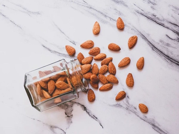 jar of roasted almonds