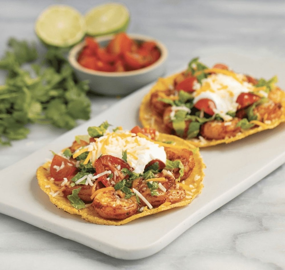Krevetės Tostada