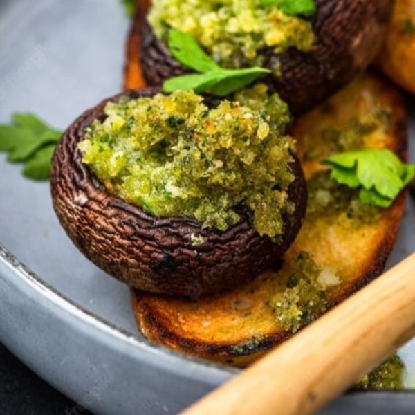 Spinach and Feta Stuffed Portobello Mushroom