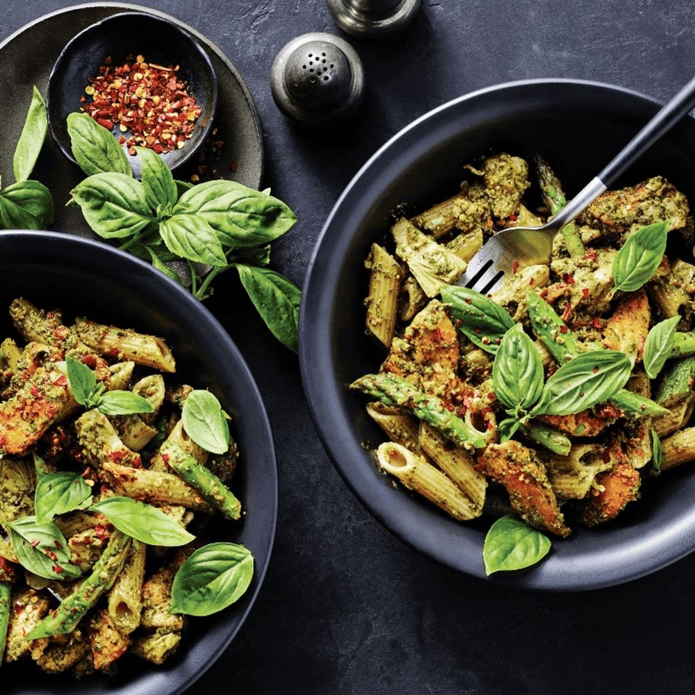 Kreminiai Toskanos vištienos pesto makaronai