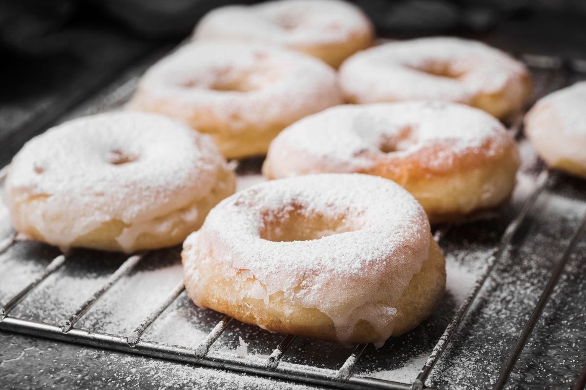 Home Made Donuts With Sugar Powder