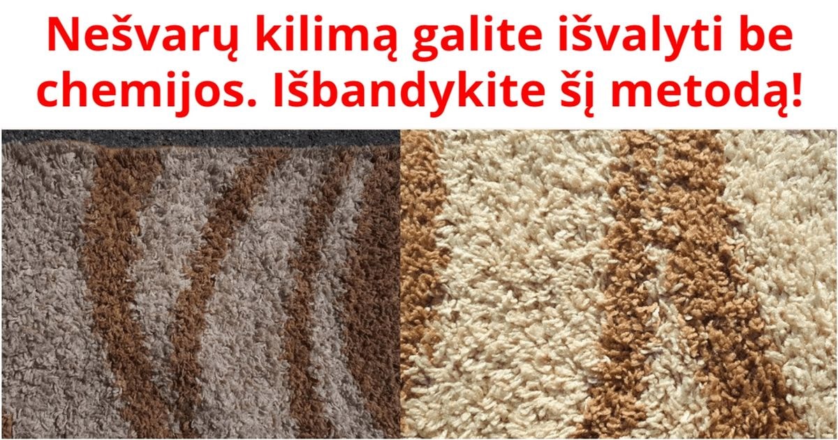 Nešvarų kilimą galite išvalyti be chemijos. Išbandykite šį metodą!