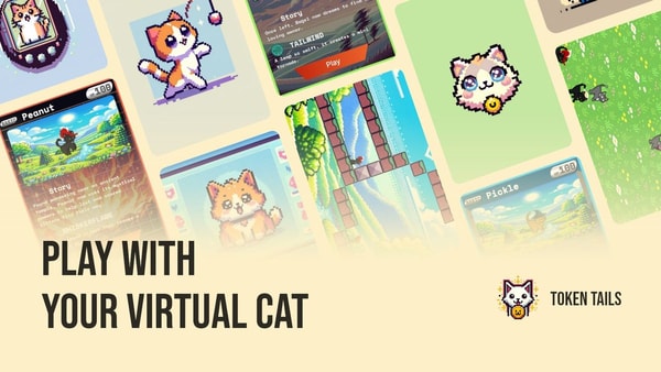token tails - žaisk su virtualiu katinu