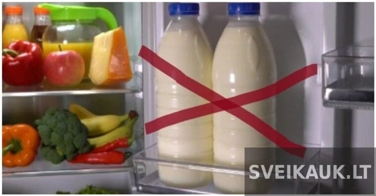 Štai kodėl pieno negalima laikyti šaldytuvo durelėse