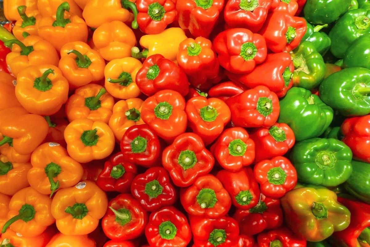 Yellow, Green, and Red Peppers