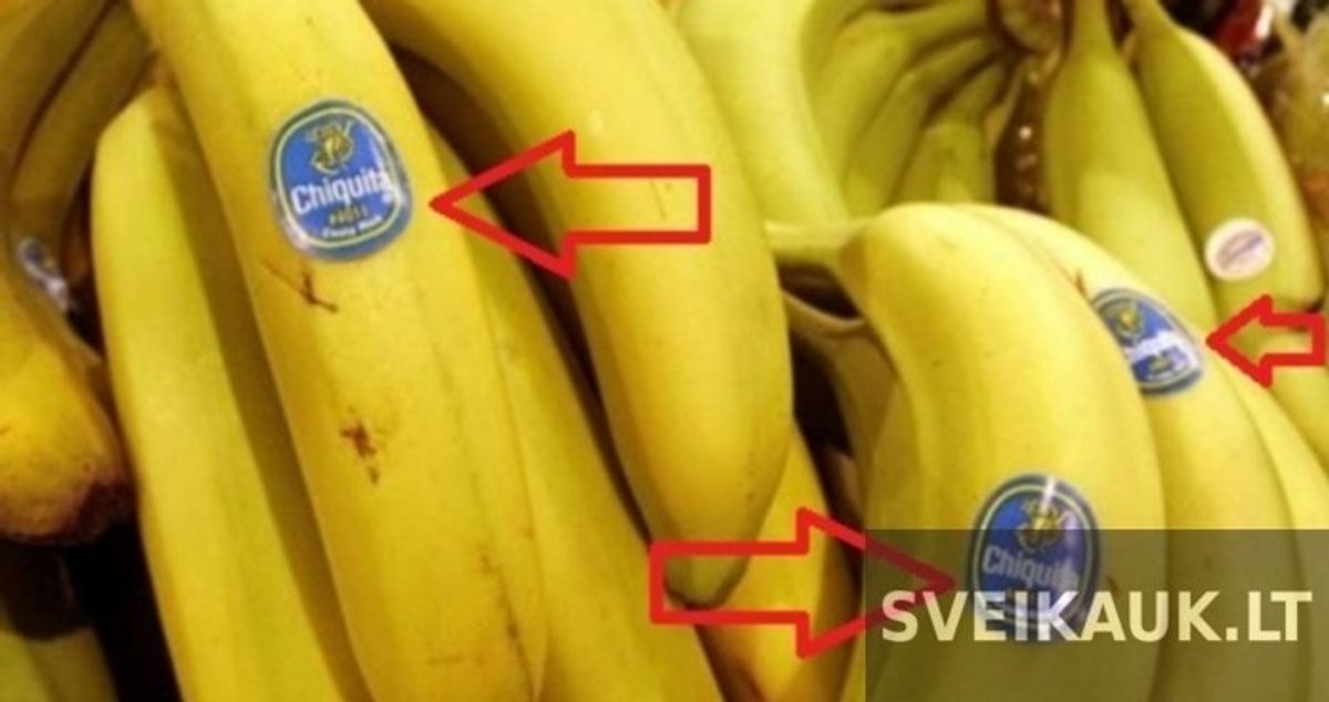 Būkite atsargūs pirkdami bananus. Ar žinote, ką reiškia šie lipdukai?