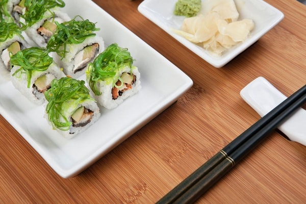 sushi rolls with seaweed